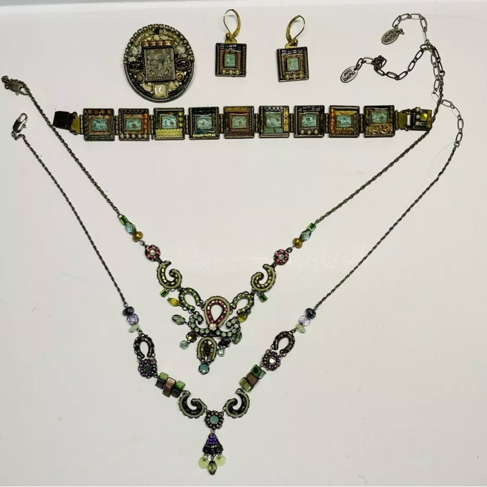 Ayala Bar 2 Necklaces Bracelet Pin / Brooch Earrings J